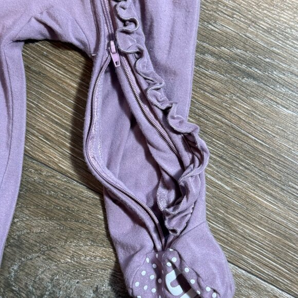 Caden Lane baby girls zipper footie sleeper made with bamboo mauve  6-9 months - Picture 6 of 8